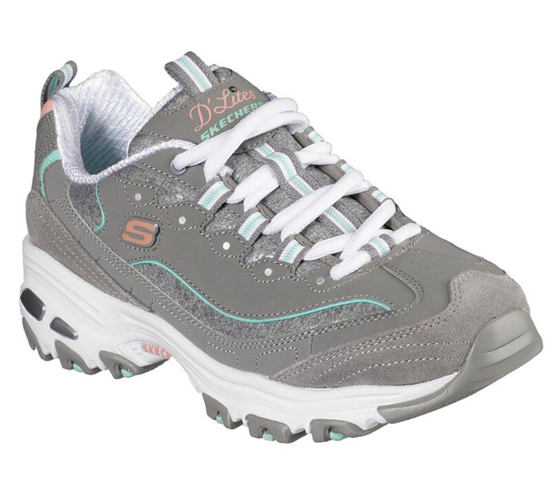 Skechers D'lites - Sparkling Rain - Womens Sneakers Grey/Multicolor [AU-OT7272]